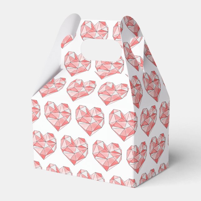 Pinke geometrische Wasserfarbenherde Geschenkschachtel (Vorderseite)