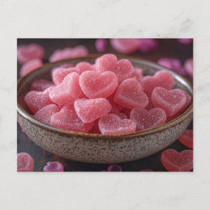 Pinke Herzen aus Zucker Valentinstag Postkarte