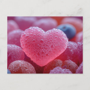 Pinke Herzen aus Zucker Valentinstag Postkarte