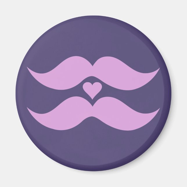 Pinke Mustaches benutzerdefinierte Taste Magnet (Vorne)
