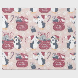 Pinke Pinguine Geschenkpapier