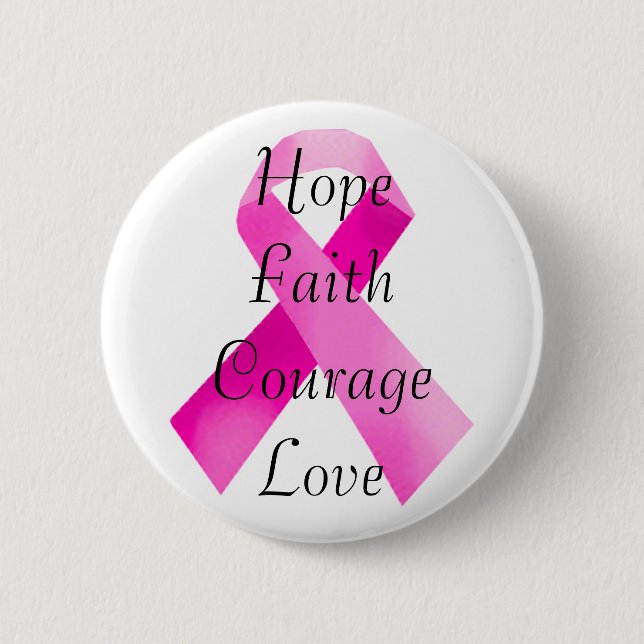 Pinke Ribbon Faith Button (Vorderseite)