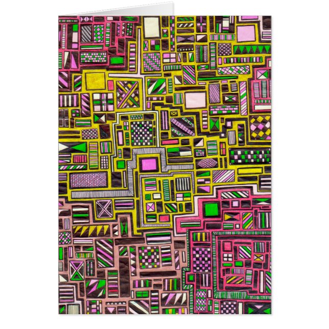 Pinke und gelbe geometrische Formen Pop Art Punk (Vorne)