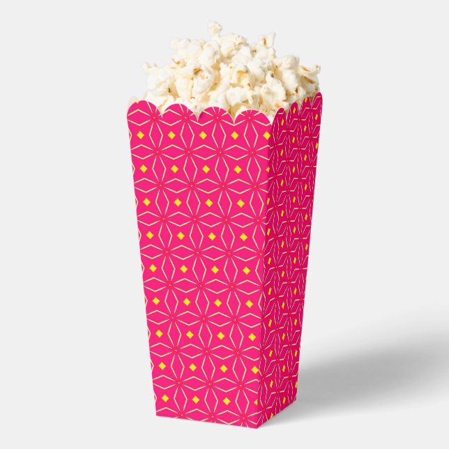 Pinke und gelbe geometrische Popcorn-Vorzugbox Geschenkschachtel (Geplatzt)