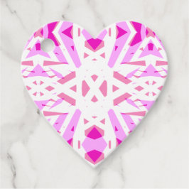 Pinke Weißes geometrisches Art Deco Valentine Lieb Geschenkanhänger