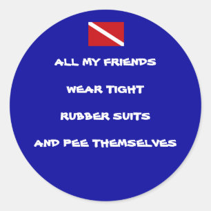 Pinkelnder Taucher-runder Aufkleber #1