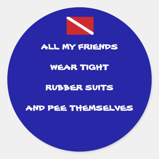 Pinkelnder Taucher-runder Aufkleber #1 (Vorderseite)