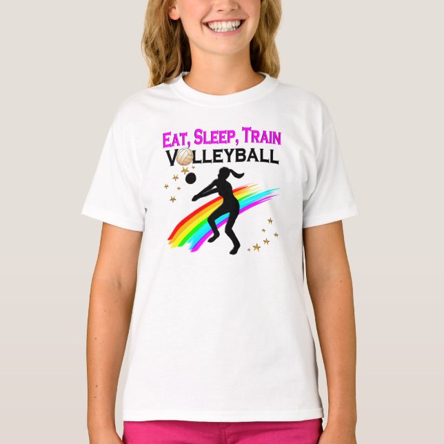 PINKEN ESSEN, SCHLAFEN, TRAGVOLLEYBALL T-Shirt (Vorderseite)