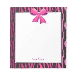 Pinker Bogen mit schwarzen Zebrastreifen Notizblock