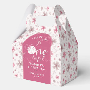 PINKER BOGEN & TORBOGEN HERBST-KÜRBISBLUMEN GEBURT GESCHENKSCHACHTEL