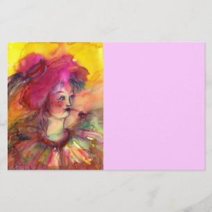 PINKER CLOWN, fuchsia rosa gelb weiß Briefpapier