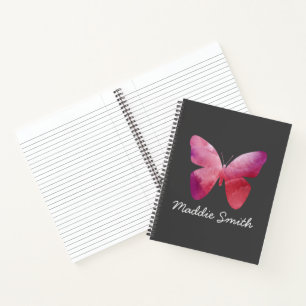 Pinker Schmetterling Notizbuch