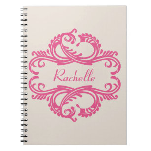 Pinkes Chic-Damask-Notizbuch Notizblock