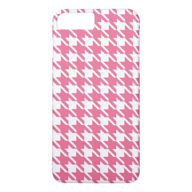 Pinkes Houndstooth-iPhone 7 Plus Case (Rückseite)