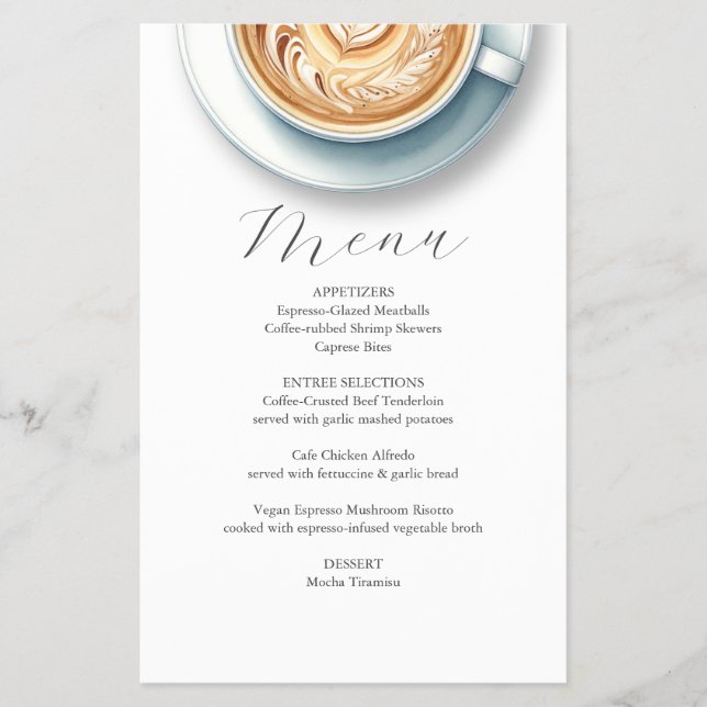 Pinkes Kaffeeshoplayout für Menükarten Flyer (Vorne)