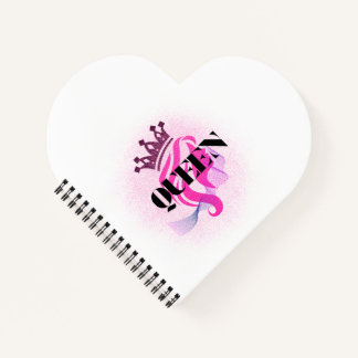 Pinkes Königinnen-Kronendesign – Selbstbewusste we Notizbuch