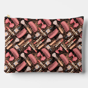 Pinkes Kosmetikmuster Glitter Zubehörtasche