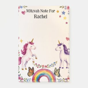 Pinkes Mädchen Mitzvah Notiz Jüdisch