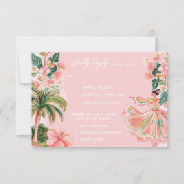 Pinkes Mexiko Reiseziel RSVP Karte