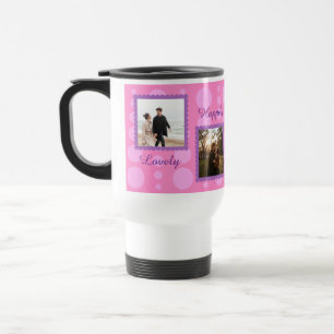 Pinkes Paarfoto-Design mit individuellem Text Kaff Reisebecher