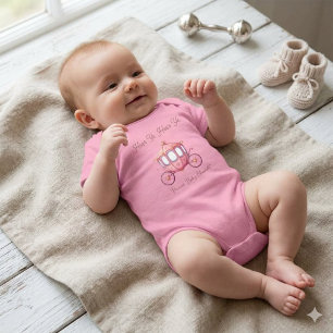 Pinkes Prinzessinnen-Kutsche Benutzerdefinierter W Baby Strampler