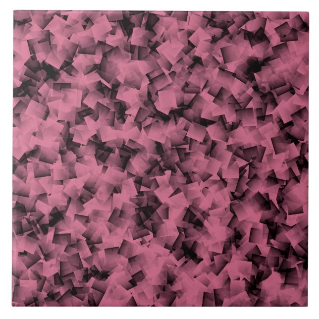 Pinkes Schwarz Cubism Muster Fliese (Vorderseite)