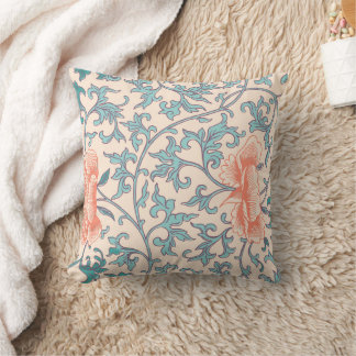 Pinkes und blaues Boho-Blumenmuster Kissen
