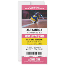 Pinkes Volleyball-Ticket-Geburtstagsfeier
