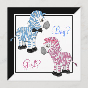 Pinkes Zebra Blaues Zebra Geschlecht Enthüllung Einladung