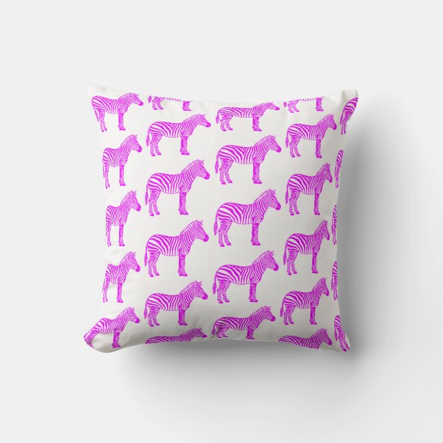 Pinkes Zebra  Kissen (Vorderseite)