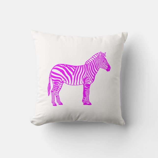 Pinkes Zebra  Kissen (Vorderseite)