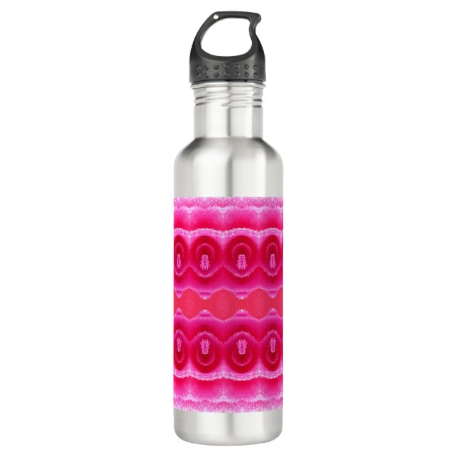 Pinkey-Rose Ikat 3 Edelstahlflasche (Vorderseite)