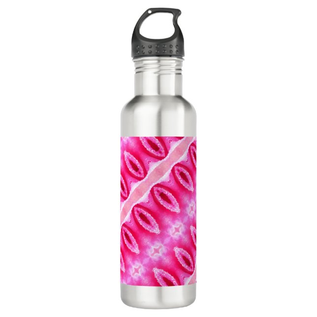 Pinkey-Rose Ikat 6 Edelstahlflasche (Vorderseite)