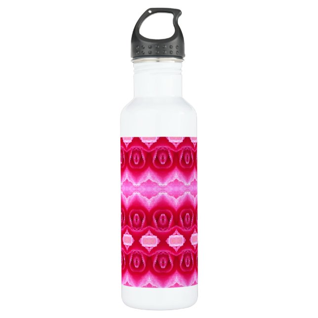 Pinkey-Rose Ikat 7 Edelstahlflasche (Vorderseite)