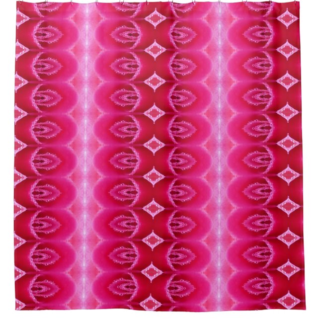 Pinkey Rose Ikat Zen Duschvorhang (Vorderseite)