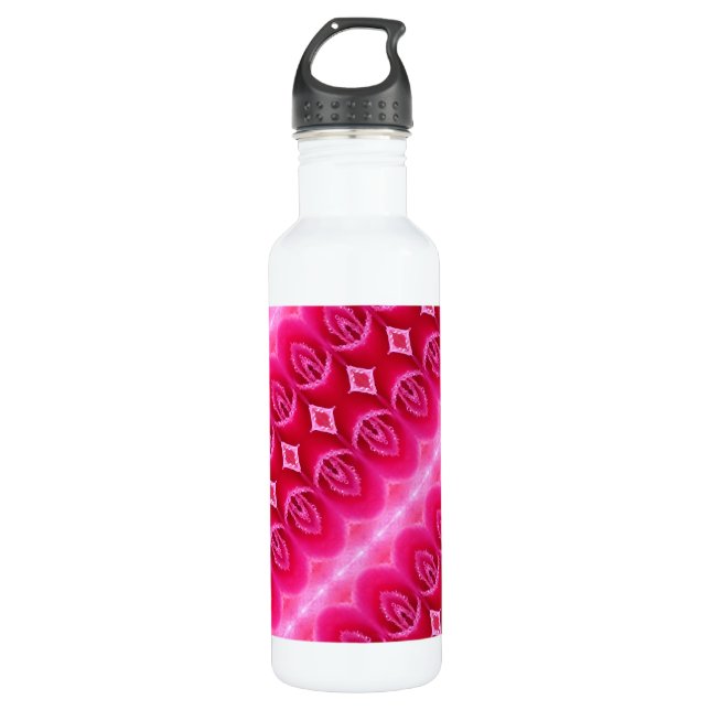 Pinkey Rose Ikat Zen Edelstahlflasche (Vorderseite)