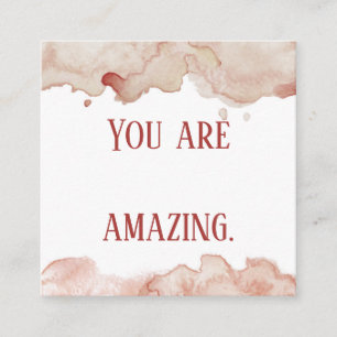 Pinkfarbene Affirmationskarten Quadratische Visitenkarte