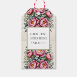 Pinkfarbene Aquarellfarben-Blume eucalyptus Gift M Geschenkanhänger