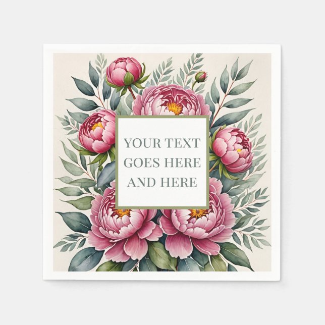 pinkfarbene Aquarellfarben kreieren Ihre eigenen B Serviette (Vorderseite)