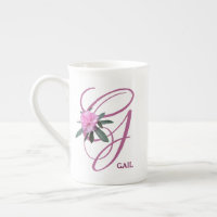 Pinkfarbene Blume für den Gail-Namen in Monogramm