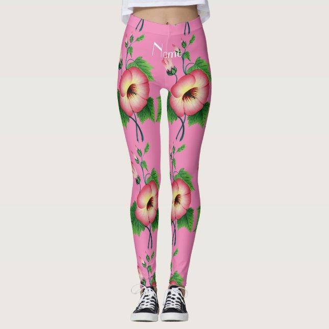 Pinkfarbene Blume Thunder_Cove Leggings (Vorderseite)