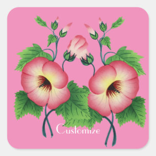 Pinkfarbene Blume Thunder_Cove Quadratischer Aufkleber