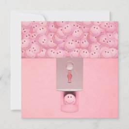 Pinkfarbene Gumball-Waschmaschine Flachbildschirm Karte