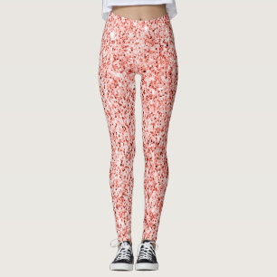Pinkfarbene, hellpastellfarbene Glitzern Glitzer Leggings