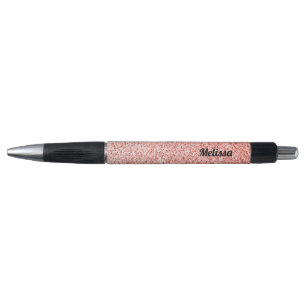 Pinkfarbene, hellpastellfarbene Glitzern Kugelschreiber