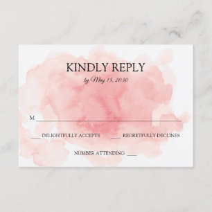 Pinkfarbene Hochzeitskarte RSVP Karte