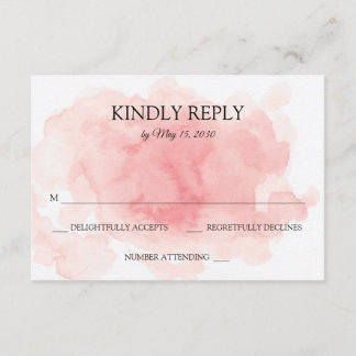 Pinkfarbene Hochzeitskarte RSVP Karte
