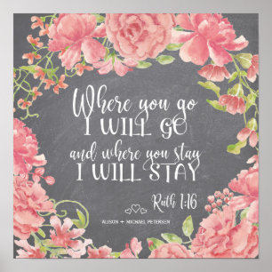 Pinkfarbene Kopfpappenpfeifer zitieren Hochzeitsze Poster