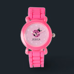 Pinkfarbene Ladybucht personalisiert mit Mädchenna Armbanduhr<br><div class="desc">Rosa Ladybug-Uhr personalisiert mit Mädchenname oder Monogramm-Brief. Niedliche Dame Bug Uhr Design für kleine Mädchen Geburtstagsparty. Machen Sie eine für Tochter,  Enkelin,  Schwester etc. Cartoon von wilden Ladybird-Tierinsekten für Kinder</div>