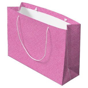 Pinkfarbene Leinenstruktur aus Imitaten Große Geschenktüte